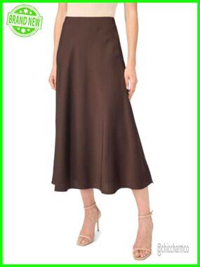 Satin Maxi Bias Skirt Contemporary Versatile Silhouette Mid Rise